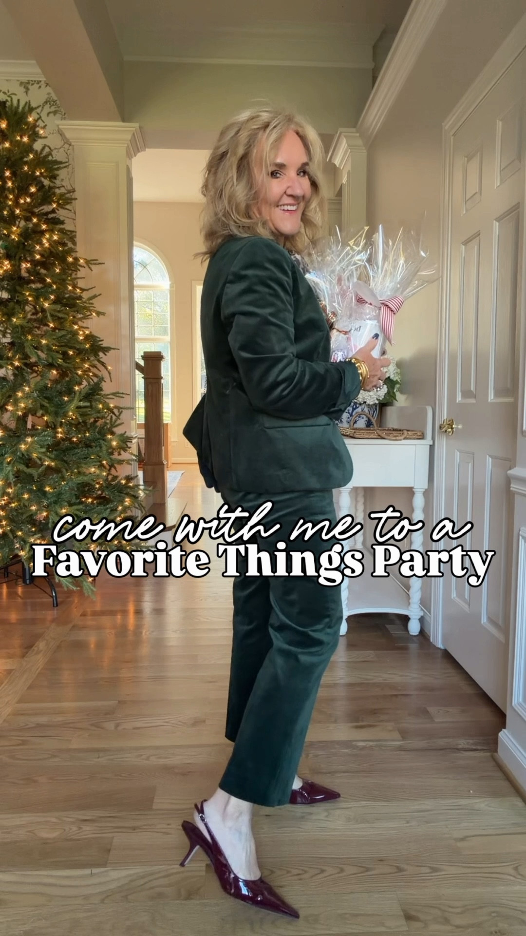 A round up of favorite things party essentials, some of our outfits and some gift ideas to bring

Velvet  blazer size 10, regular
Slim straight velvet pants size 8 petite you may consider sizing up
Merlot slingbacks in my favorite style size up a half
Linking a few festive bags that will finish off your outfit

I’ll link what I can of people’s outfits some of the home decor and a few of the favorite things that people brought

#LTKGiftGuide #LTKHoliday #LTKOver40