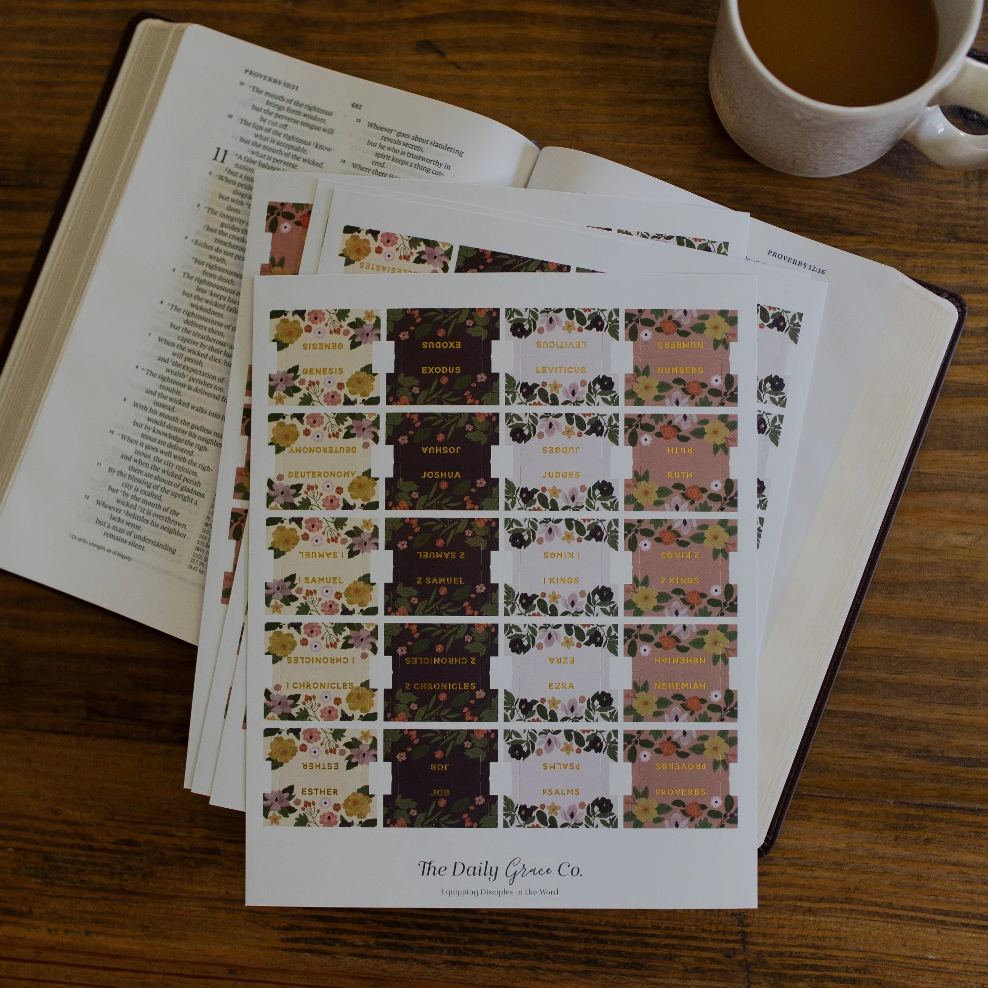Magnolia Floral Bible Tabs | The Daily Grace Co.