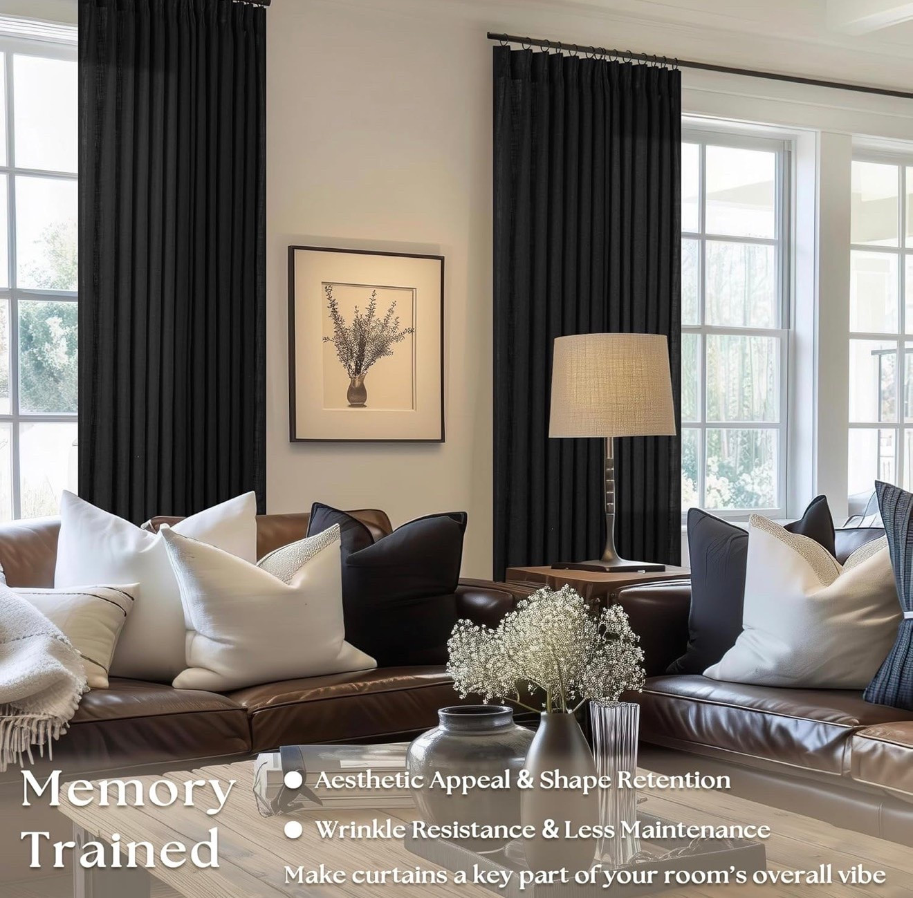 Black Linen Semi Sheer Curtains 96 Inches Long for Living Room Bedroom Light Filtering Black Textured Burlap Pinch Pleated Curtains 96 Length Hooks Rings Back Tab for Sliding Door 2Panels

#home #curtains #pleated #linen

#LTKSeasonal #LTKHome #LTKOver40