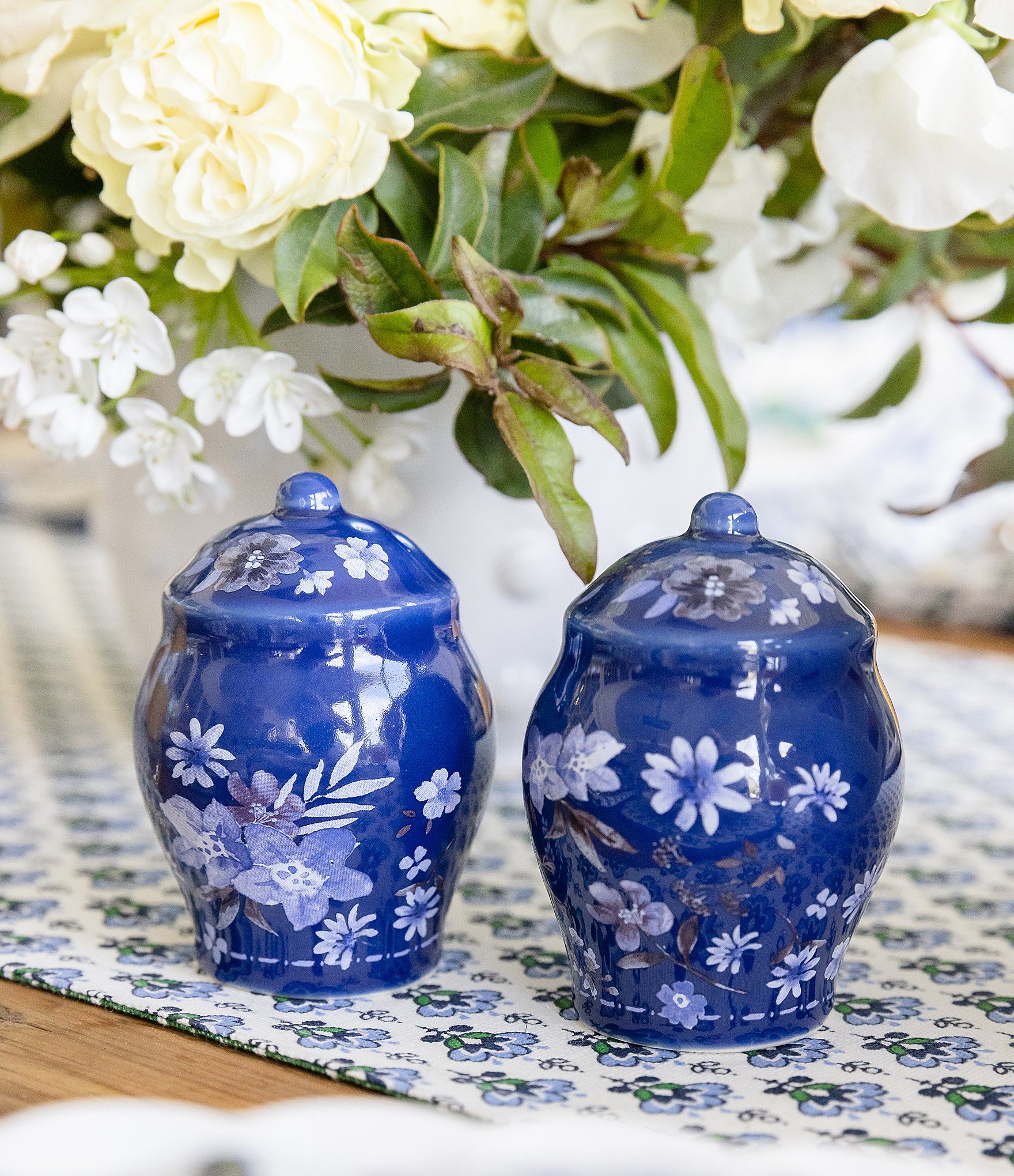 x Mrs. Southern Social Blue Floral Salt & Pepper Set | Dillards