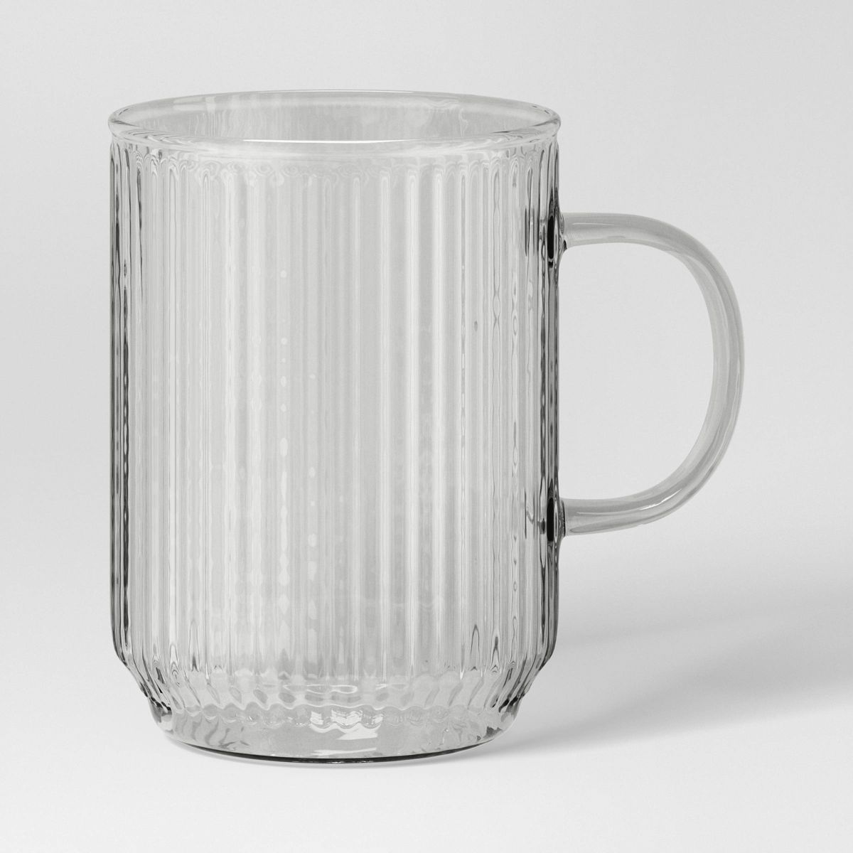 18.5oz Glass Ribbed Mug Clear - Threshold™ | Target