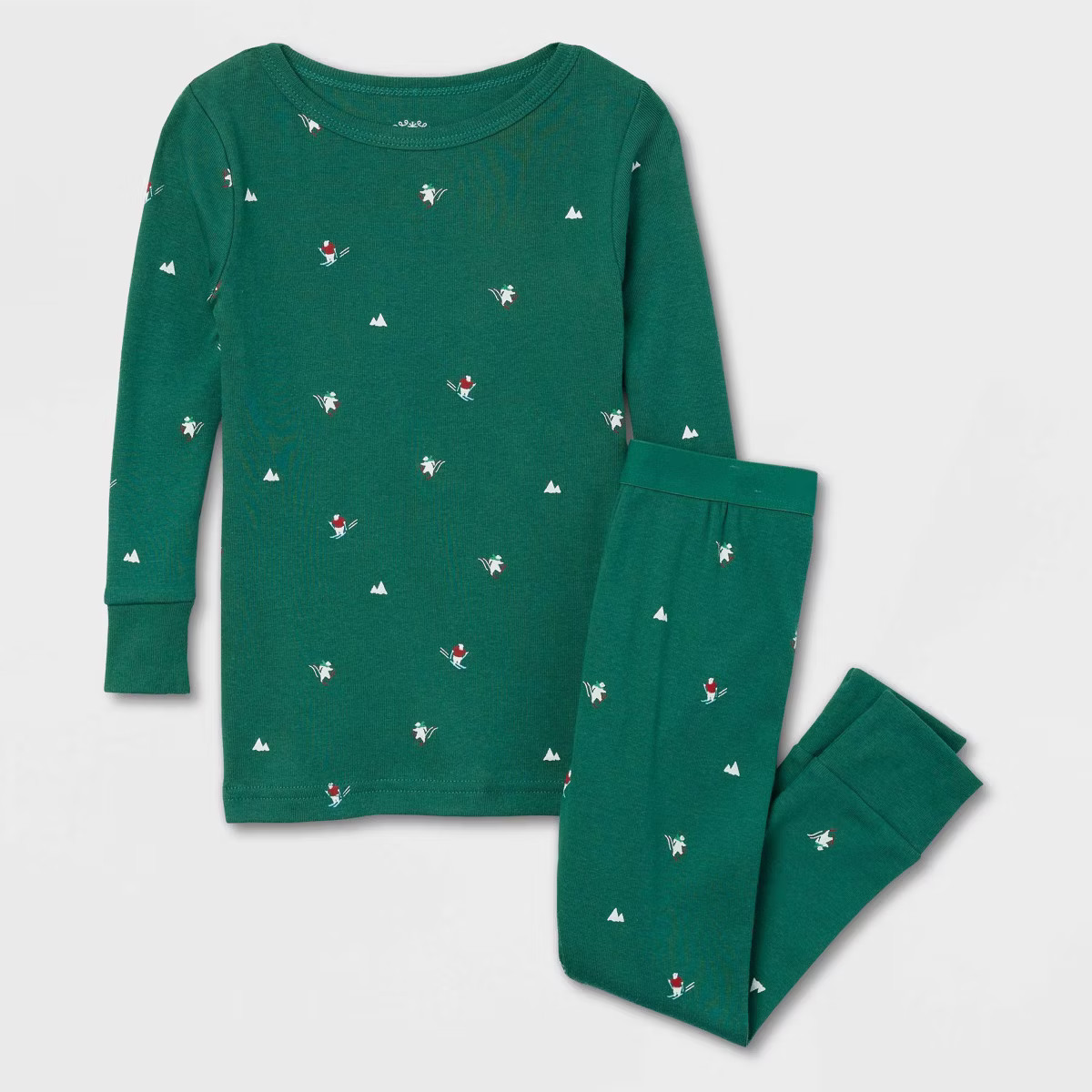 Toddler Polar Bear Print Cotton Ribbed Holiday Matching Family Pajama Set - Wondershop™ Green | Target