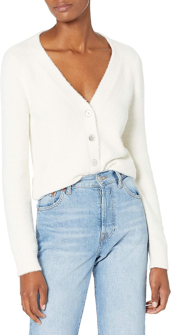 Amazon.com: The Drop Women's Francine V-Neck Button Front Cozy Cardigan, Black, XXS : Clothing, S... | Amazon (US)