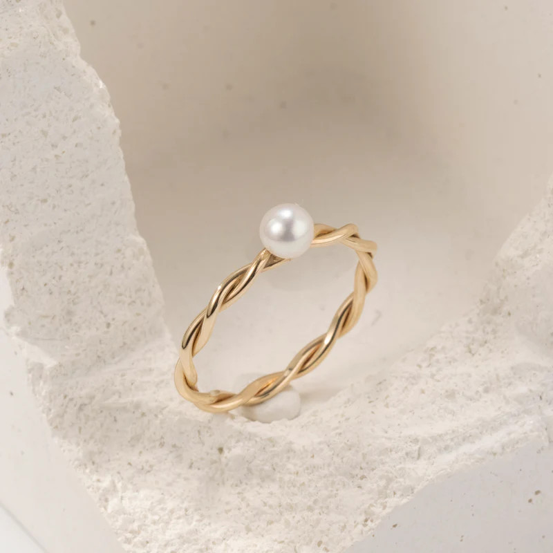 Woven Pearl Ring | 18k Gold-Filled Jewelry by Apelila | Apelila Jewelry