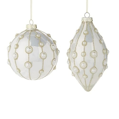 Raz Imports 2022 City of Lights 4" Pearl Embellished Ornament, Assortment of 2 | Amazon (US)