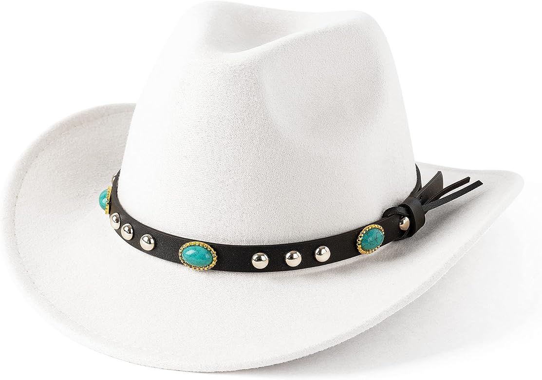 Lisianthus Men & Women's Felt Wide Brim Western Cowboy Hat | Amazon (US)