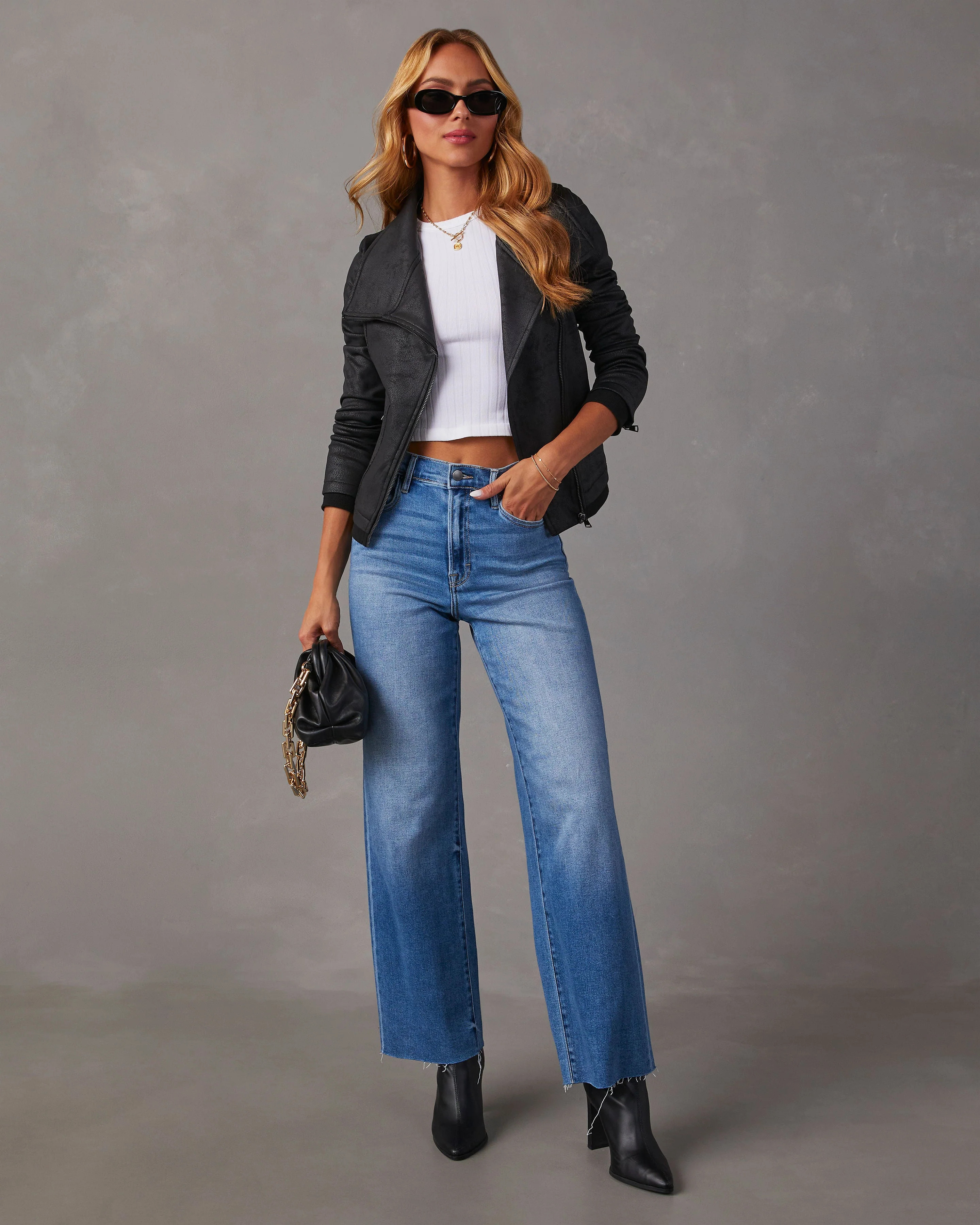 Slick Chick Coated Faux Leather Moto Jacket | VICI