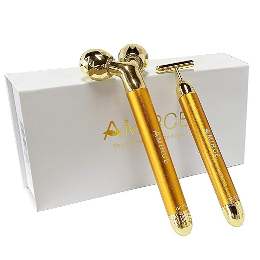 Amirce Face Massager Roller Golden 3D Roller Electric Facial Roller and T Shape Facial Roller Mas... | Amazon (US)
