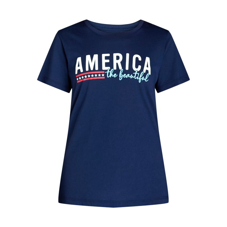 Women's Americana Graphic Tee with Short Sleeves from Way to Celebrate, Sizes S-3XL | Walmart (US)
