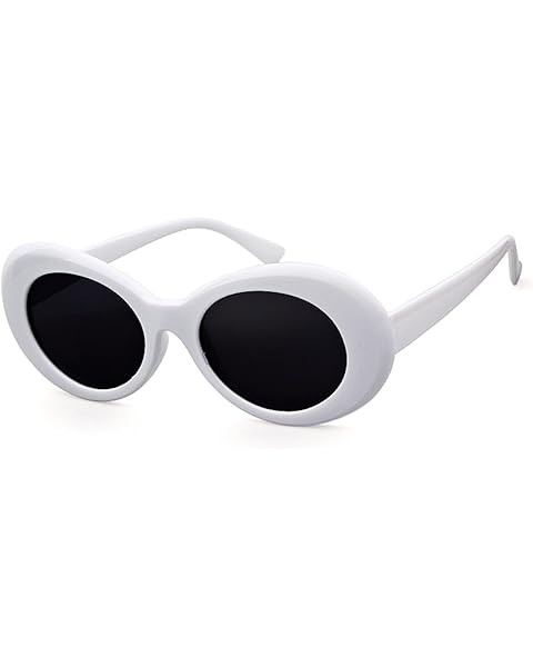 FEISEDY Sunglasses White Oval Clout Goggles for Women Men Retro Round Trendy Rimmed Clueless Cost... | Amazon (US)