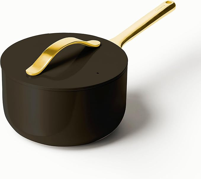 Caraway Nonstick Ceramic Sauce Pan with Lid (1.75 qt) - Non Toxic, PTFE & PFOA Free - Oven Safe &... | Amazon (US)