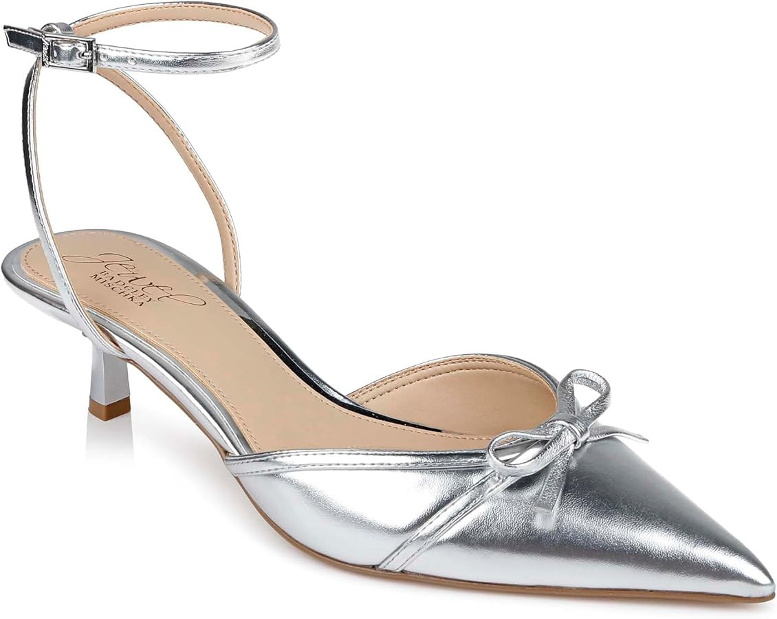 Jewel Badgley Mischka Talasia Pointed Toe Kitten Heels | Amazon (US)