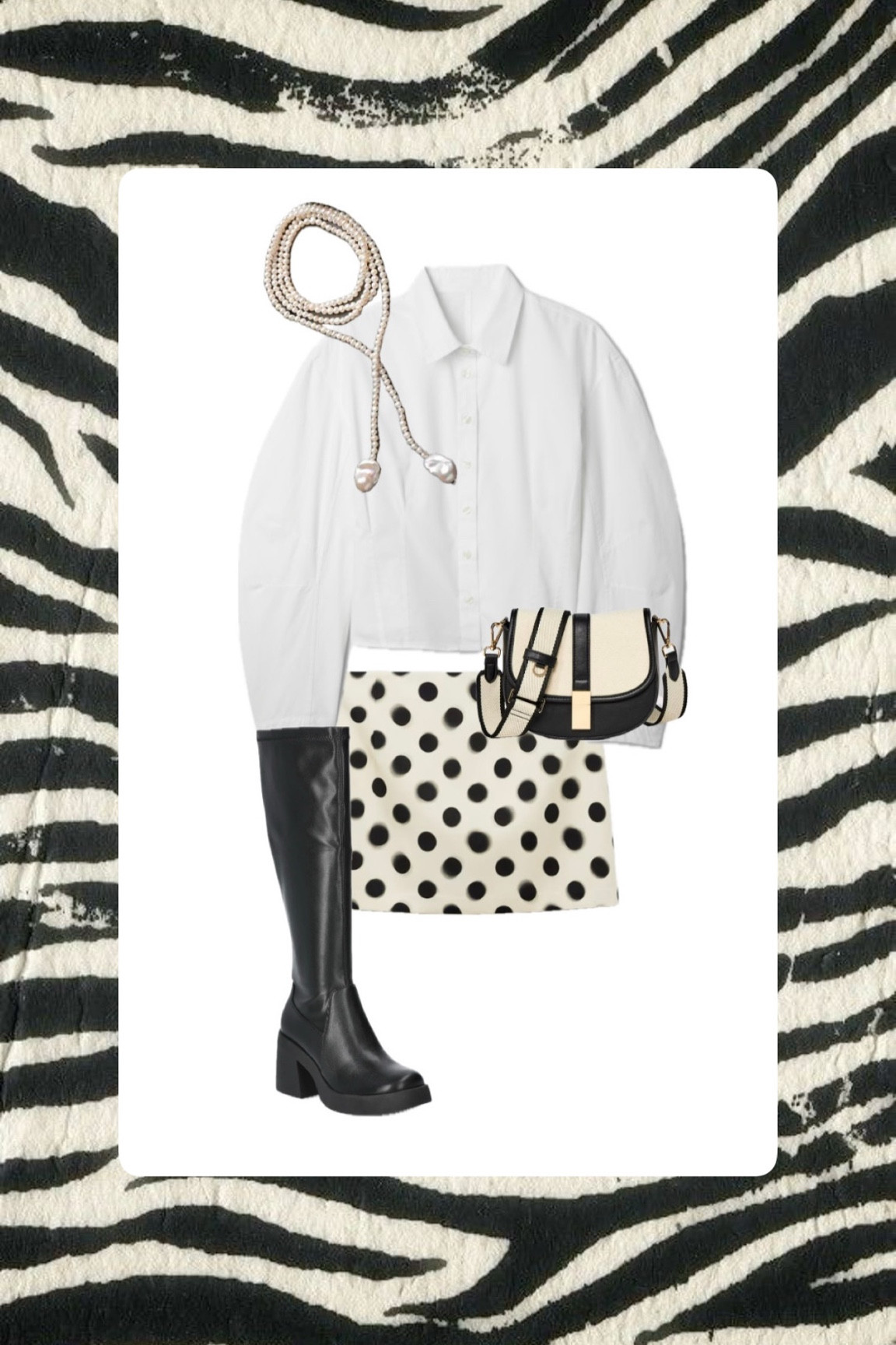 Styling my 2025 fashion journal inspo — as seen on my Instagram account !!!!!!! Obsessed with this polka dot skirt. She’s perfect 🖤 