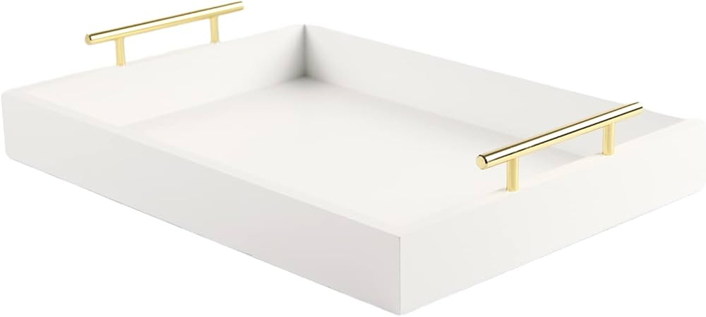 JJSQYLAN Wooden Serving Tray with Handles Rectangle Breakfast Tray for Coffee Table Decorative Ot... | Amazon (US)