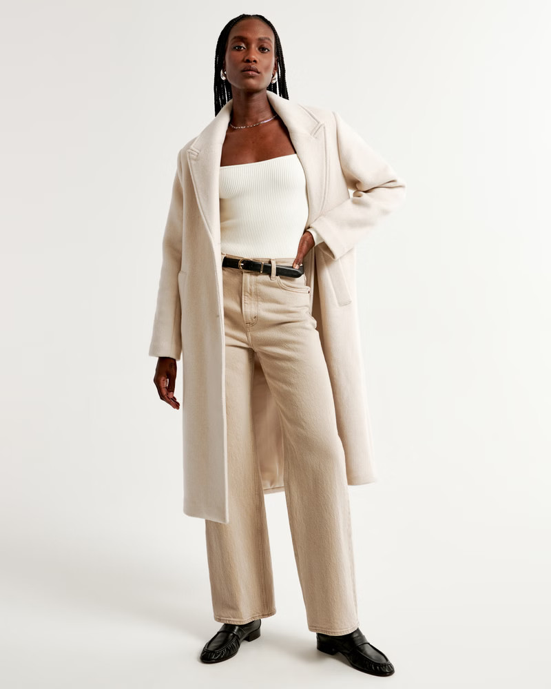 Long-Sleeve Ottoman Squareneck Bodysuit | Abercrombie & Fitch (US)