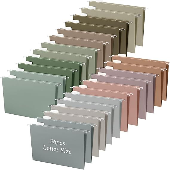 Yaomiao 36 Pcs 11.6 x 9 Inches Hanging File Folders Letter Size File Organizer Multicolor Hanging... | Amazon (US)