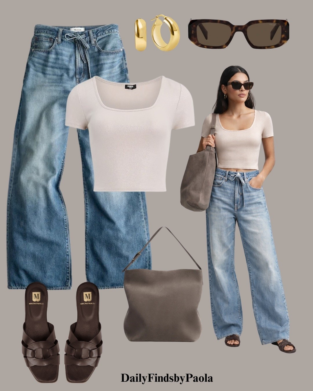 Easy, polished, and on repeat 🤍A fitted neutral crop + relaxed wide-leg denim = that effortless chic formula.

#LTKSeasonal #LTKSpringSale #LTKU