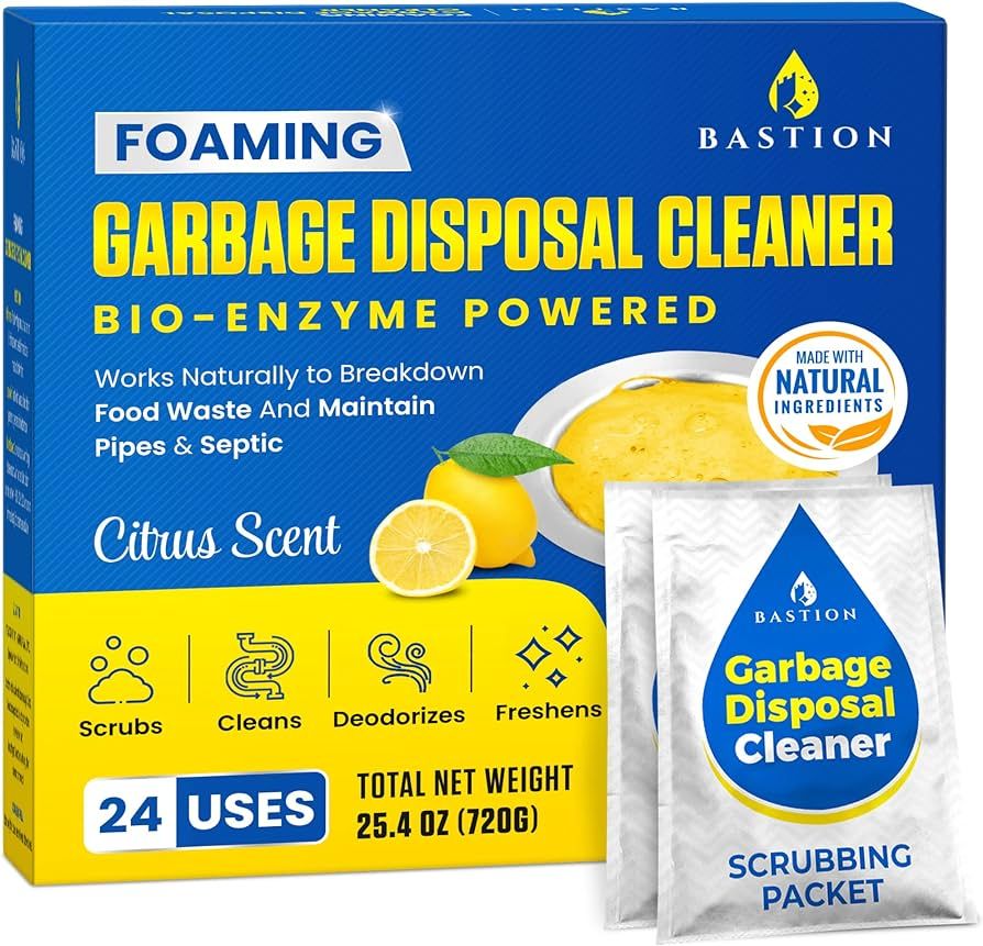 Garbage Disposal Cleaner and Deodorizer - 24-Count (6-Month Supply) Foaming Lemon Scented Kitchen... | Amazon (US)