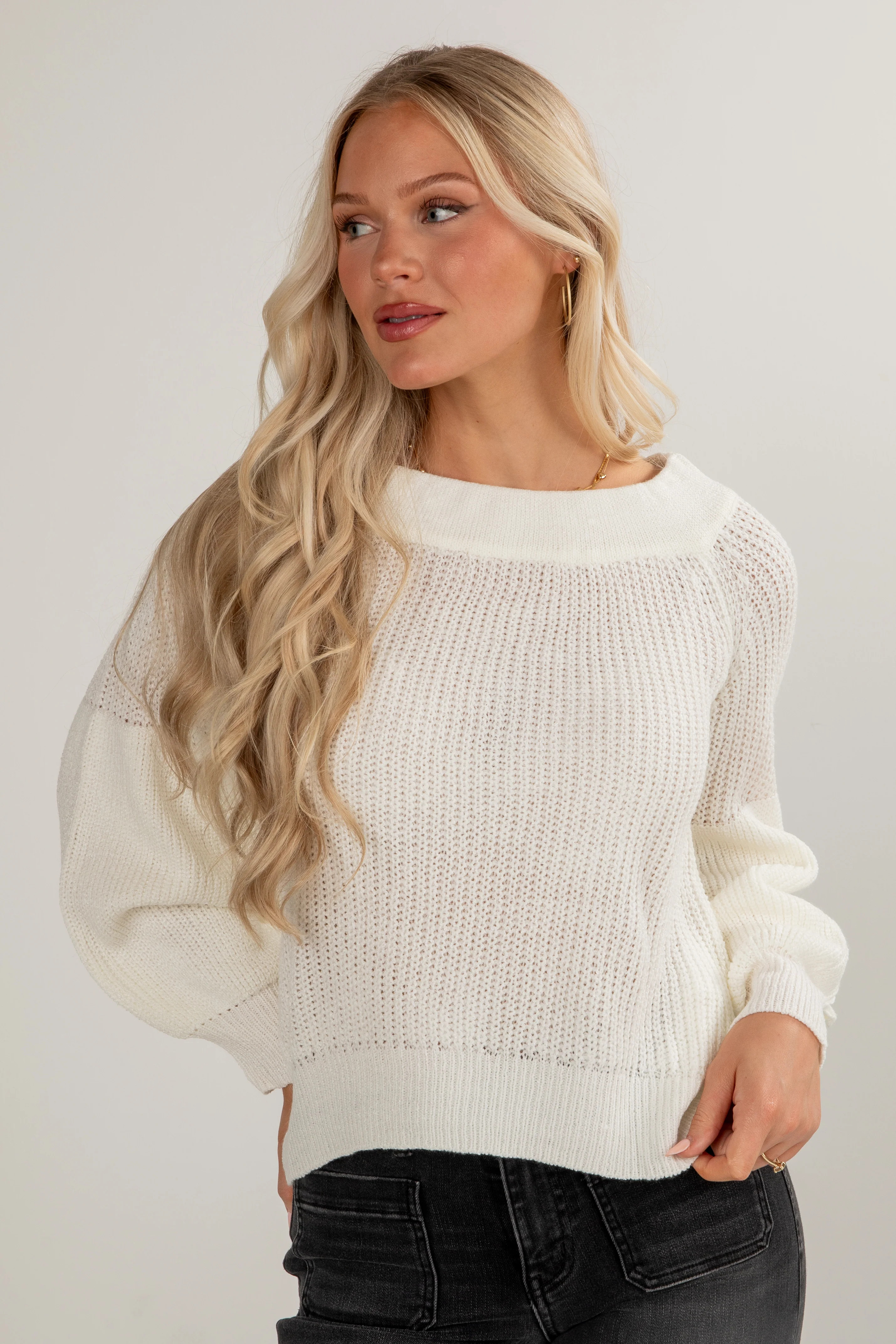 Cute Ivory Sweater | Oversized White Sweater | ShopDressUp | Dress Up