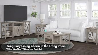 Bush Furniture Key West 60W Modern Farmhouse L Shaped Desk in Pure White Oak | 60-Inch Corner Tab... | Amazon (US)