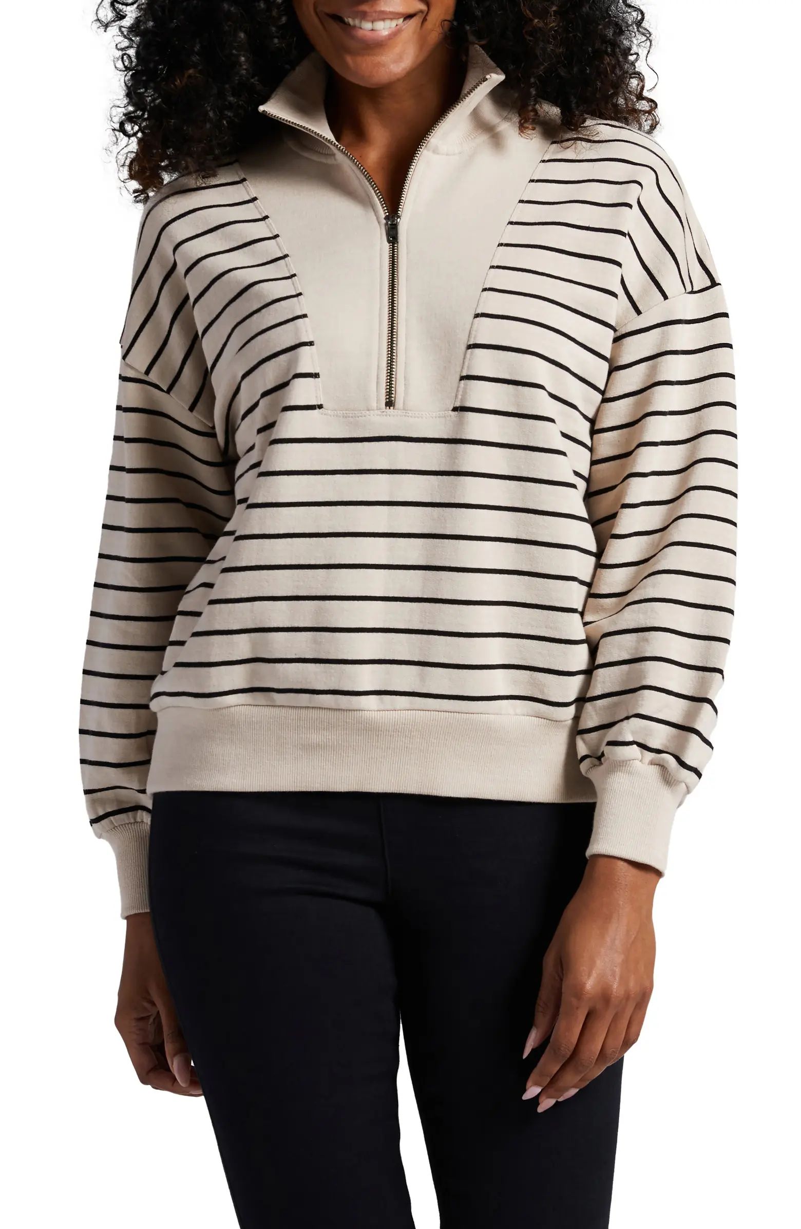 Jag Jeans Stripe Half Zip Sweatshirt | Nordstrom | Nordstrom