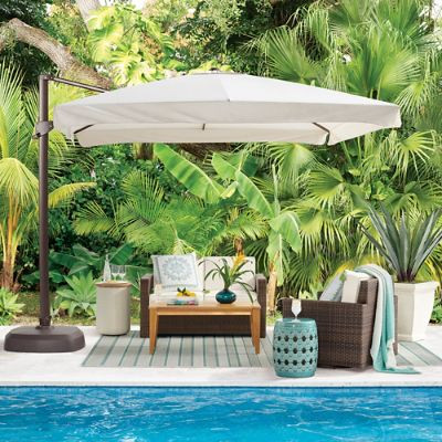 10' Cantilever Square Side Mount Umbrella | Frontgate | Frontgate