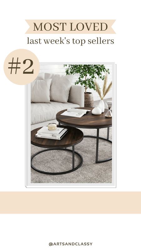 These nesting coffee tables are one of this week’s best sellers! They’re wooden and metal and perfect if you need a space saving solution in your living room!

#LTKSeasonal #LTKhome