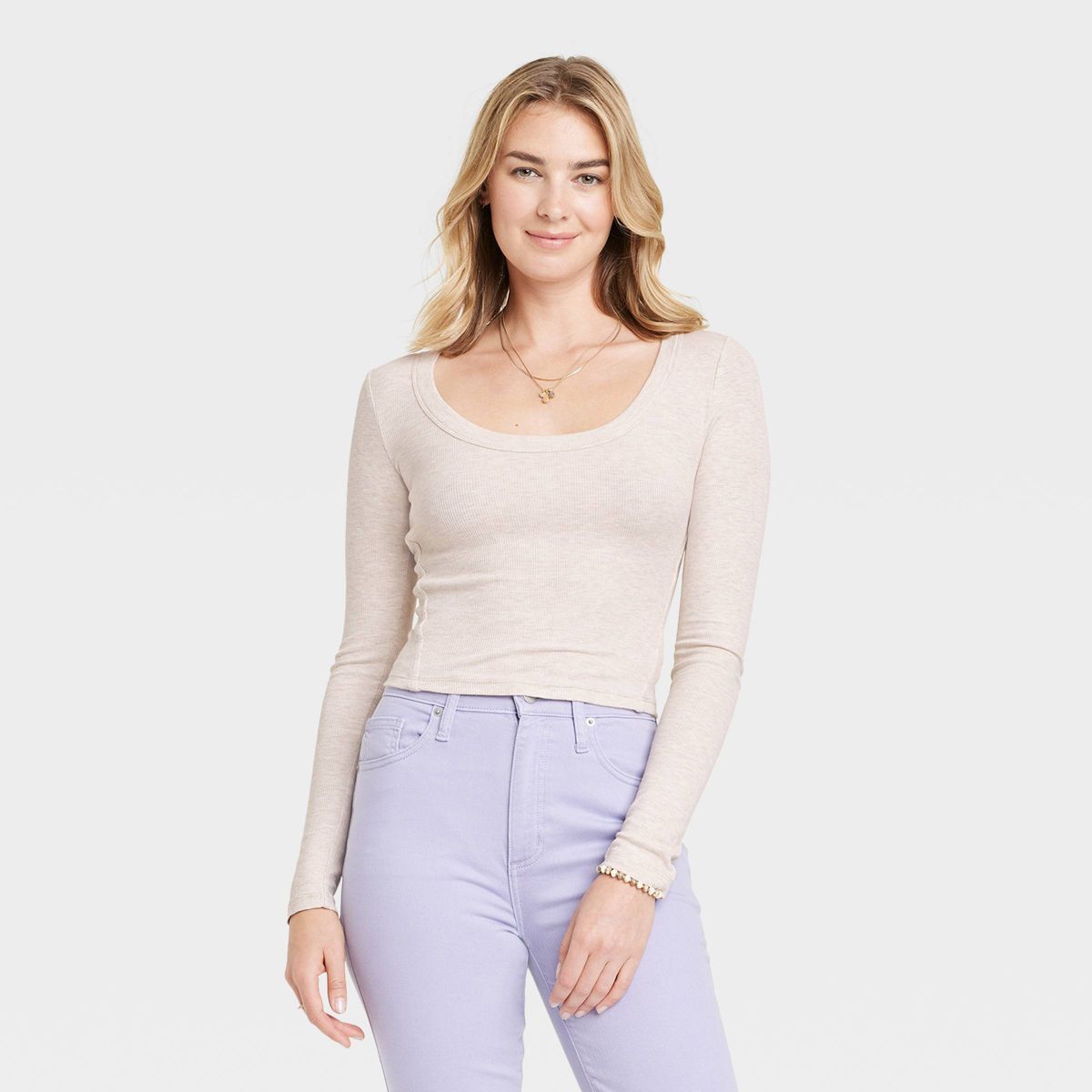 Women's Long Sleeve Ribbed Scoop Neck T-Shirt - Universal Thread™ | Target