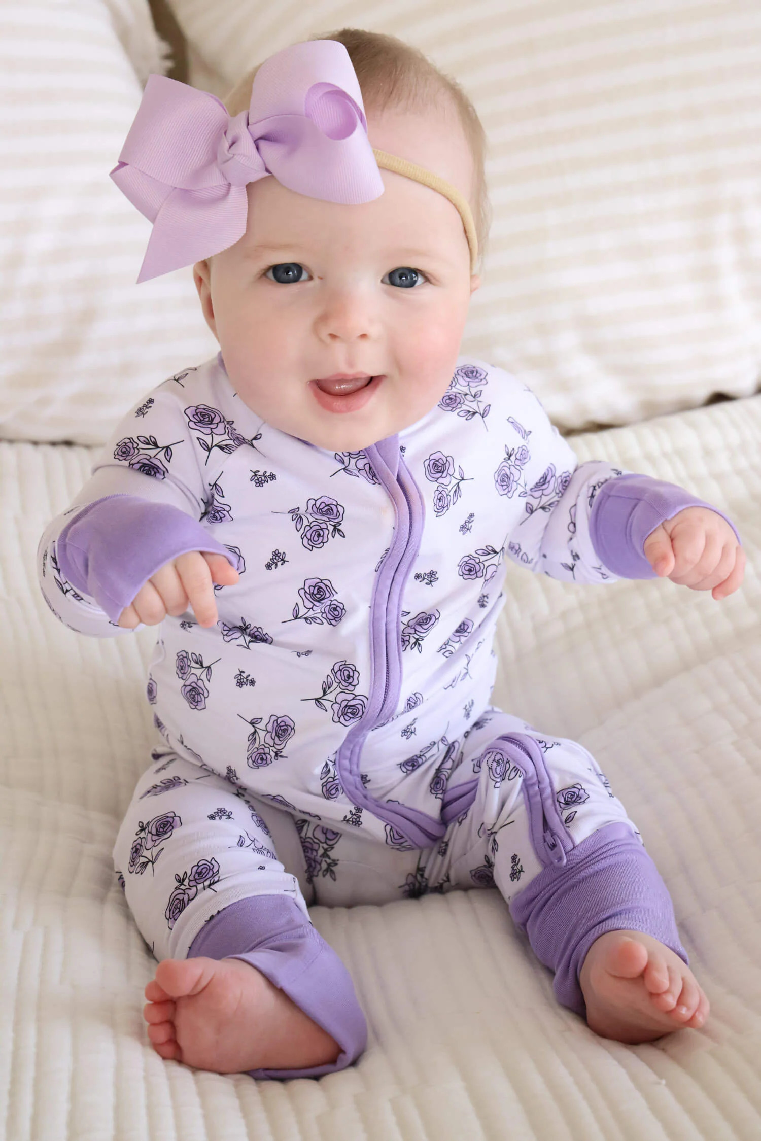 Convertible Zip Romper | Amethyst Garden | Caden Lane