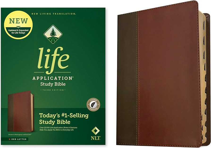 NLT Life Application Study Bible, Third Edition (Red Letter, LeatherLike, Brown/Mahogany, Indexed... | Amazon (US)