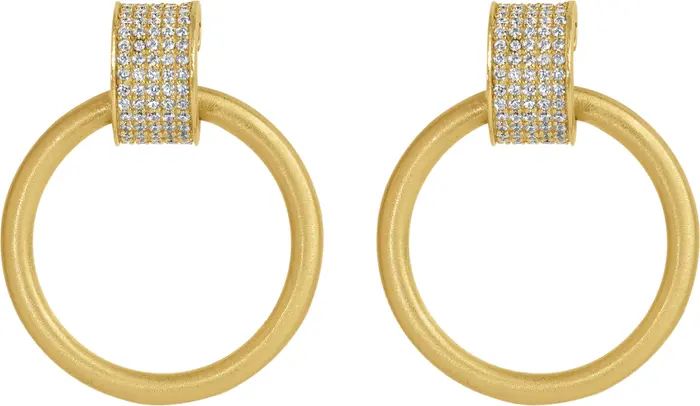 Petit Pavé Drop Hoop Earrings | Nordstrom