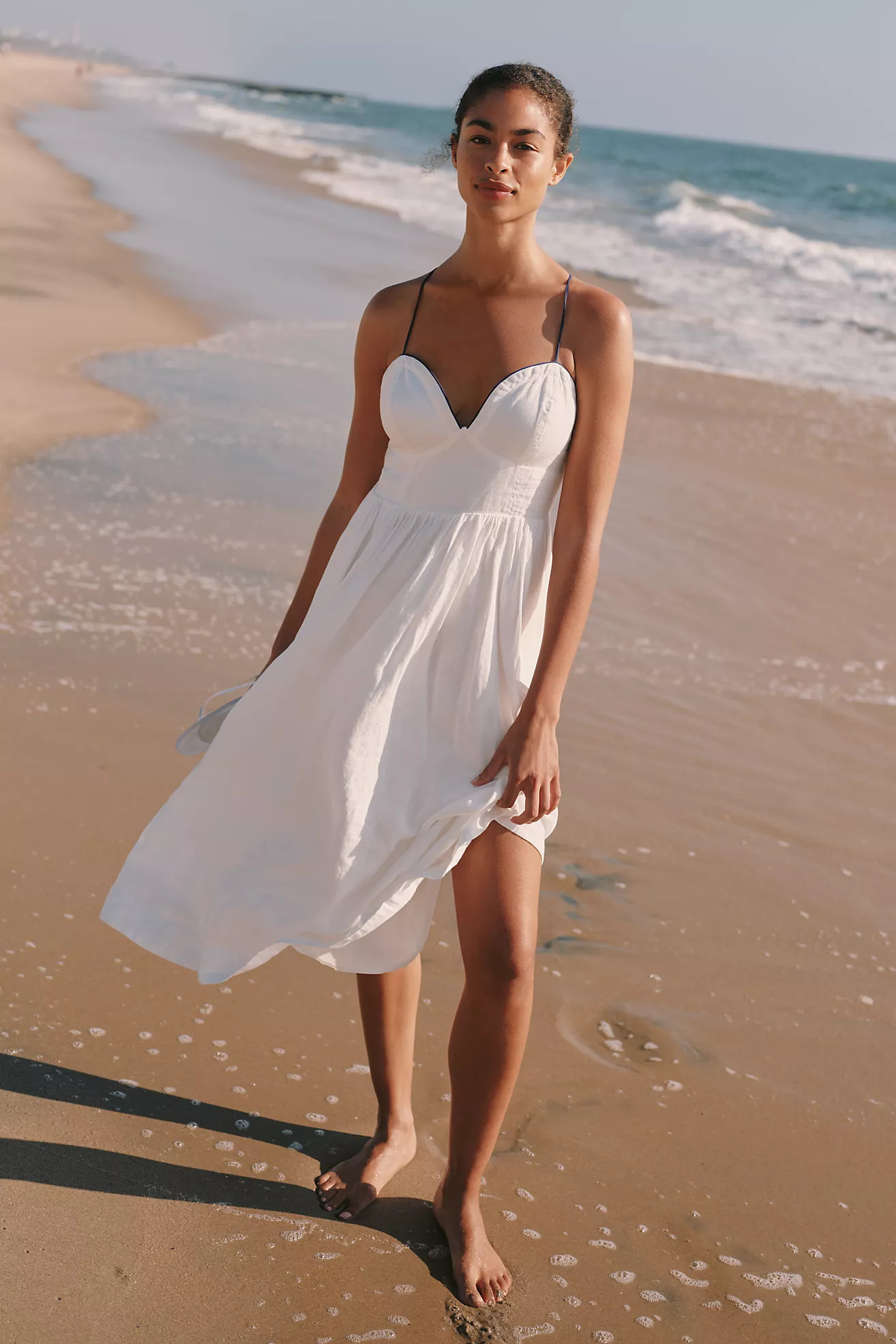Maeve Seamed Contrast Mini Dress | Anthropologie (US)
