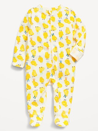 Matching Unisex Sleep & Play 2-Way-Zip Footed One-Piece for Baby | Old Navy (US)