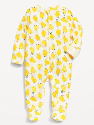 Matching Unisex Sleep & Play 2-Way-Zip Footed One-Piece for Baby | Old Navy (US)