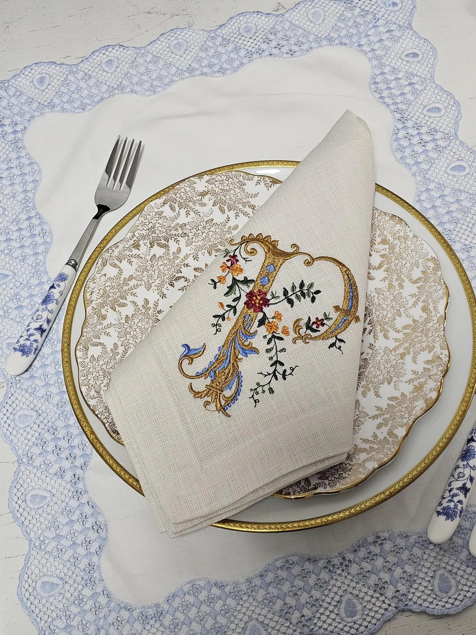 Personalized Linen Napkin: Embroidered Monogram, Wedding Table Decor - Etsy | Etsy (US)
