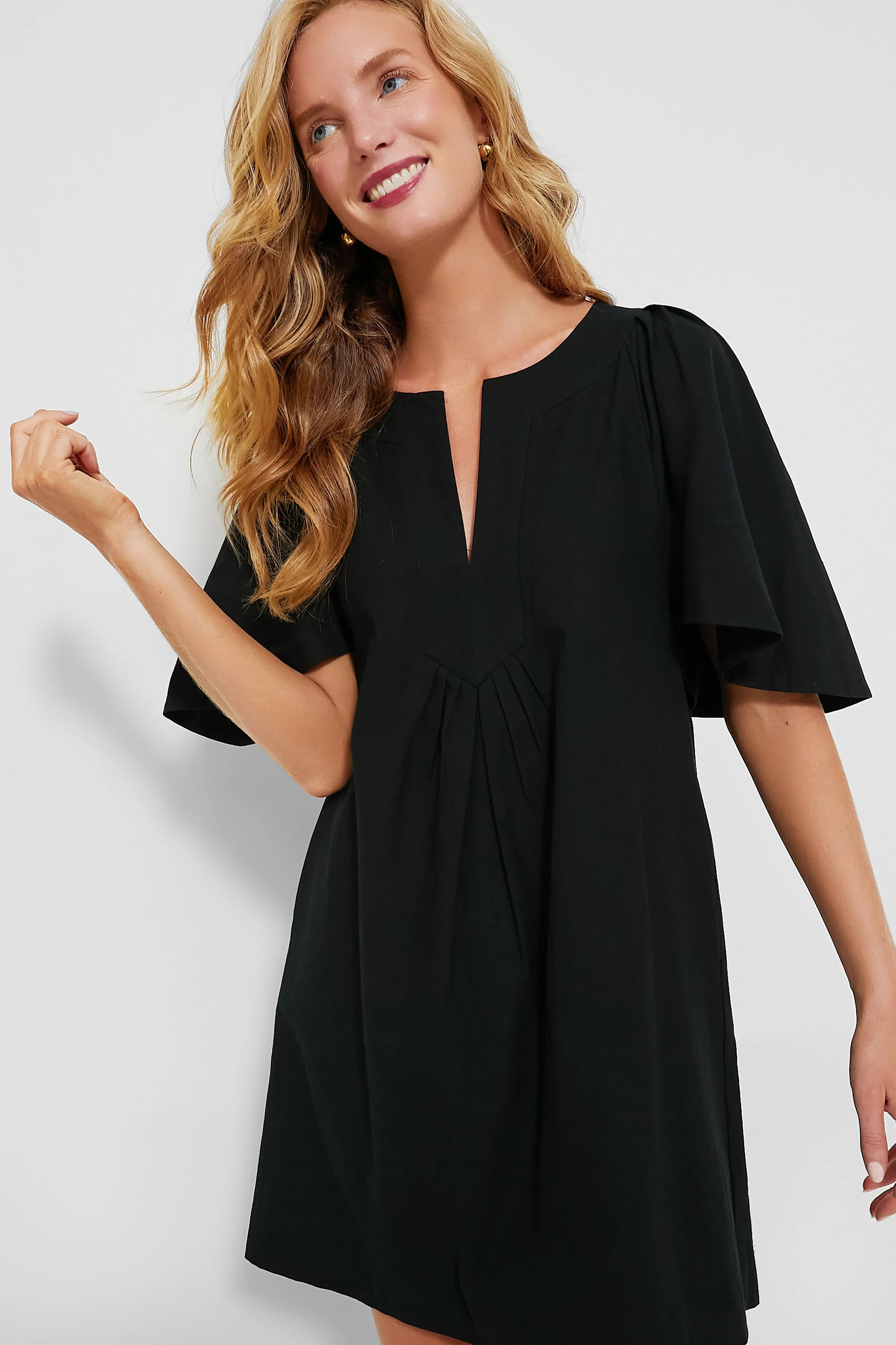 Black Finley Flutter Sleeve Dress | Tuckernuck (US)