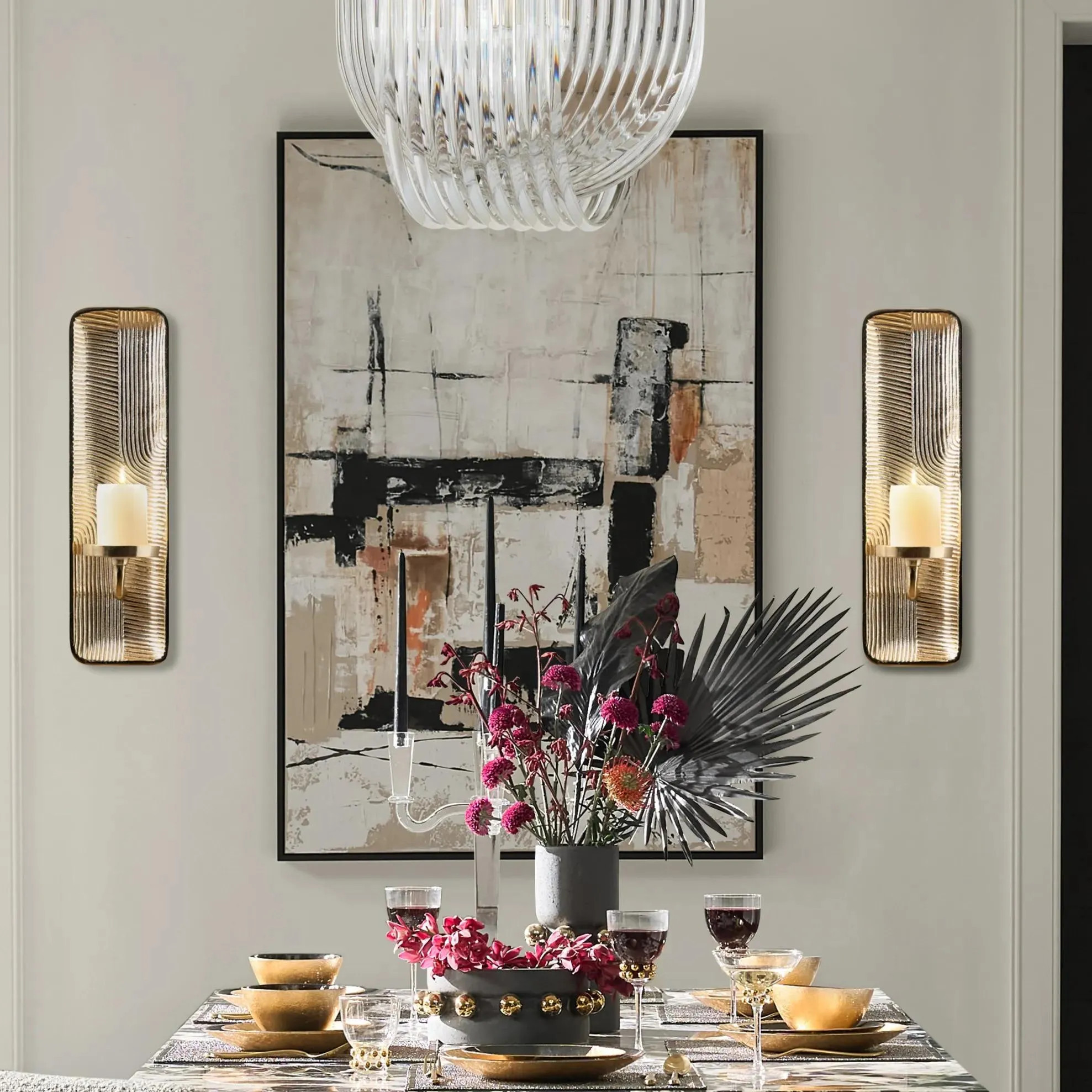 Ando Gold Wall Sconce | Gold | Wall Sconce | Z Gallerie | Small 6"W x 5.5"D x 20"H | Aluminum | Z Gallerie
