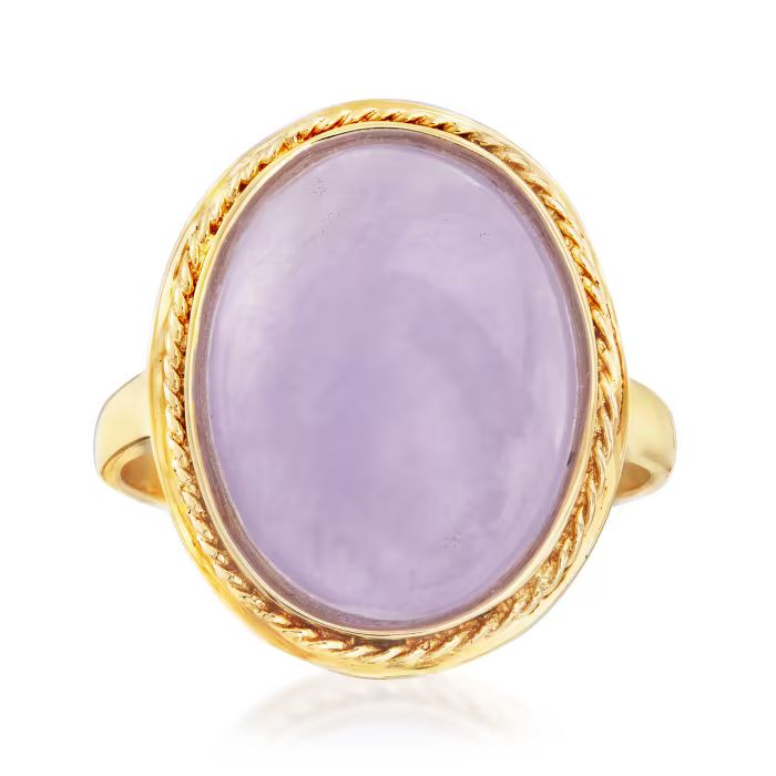 Lavender Jade Ring in 14kt Yellow Gold. Size 7 | Ross-Simons