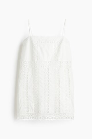 H & M - Lace-Inset Strappy Dress - White | H&M (US + CA)