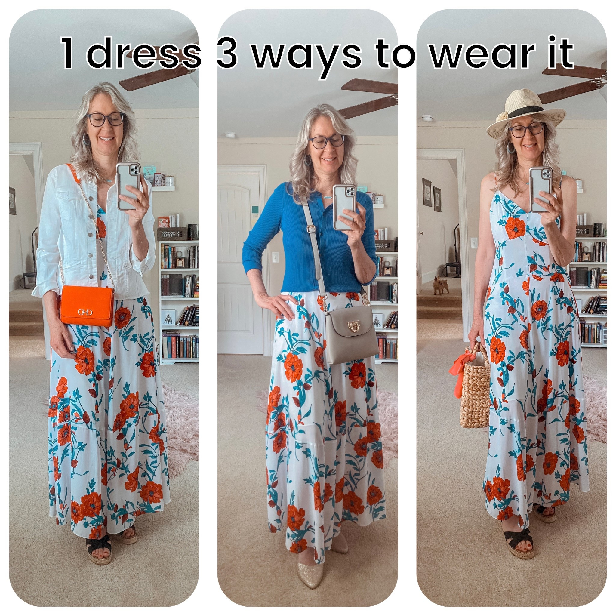 Floral dresses are always in style and make it so easy to provide a stunning outfit for multiple occasions with just a few simple pieces to accessorize and change the look. 

This exact dress is sold out but I have linked similar options  
Wit multi-colored florals you can choose any color from the dress to mix and match and create fabulous looks in minutes!

#Easydressing #simple #beautifulstyle #floraldress #onedressthree ways #quickandeasylooks #feminine style 

#LTKSeasonal #LTKFindsUnder50 #LTKStyleTip