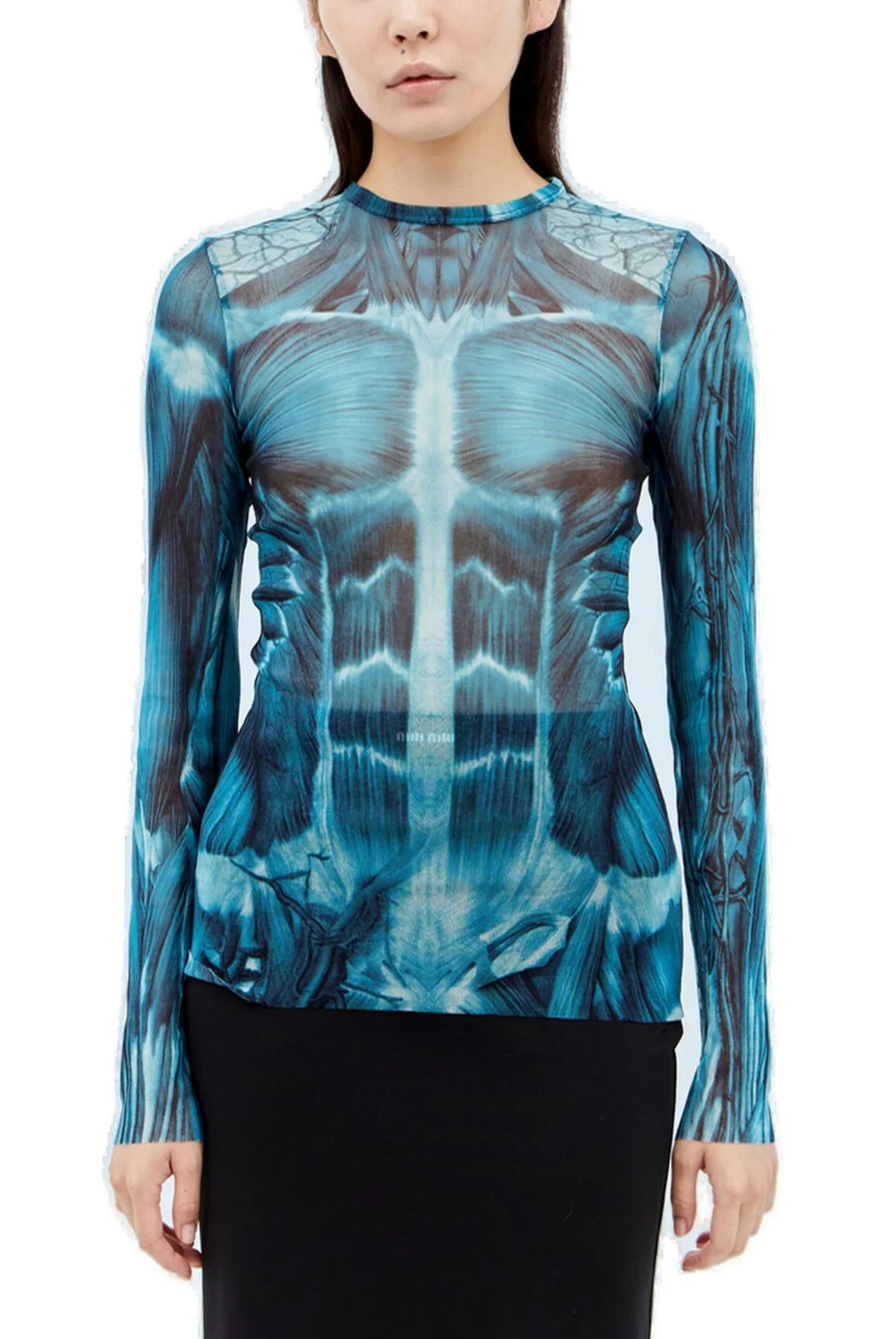 Jean Paul Gaultier Ecorche Crewneck Mesh Top | Cettire Global