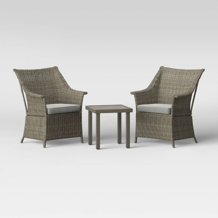 Foxborough 3pc Patio Chat Set - Gray - Threshold™ | Target