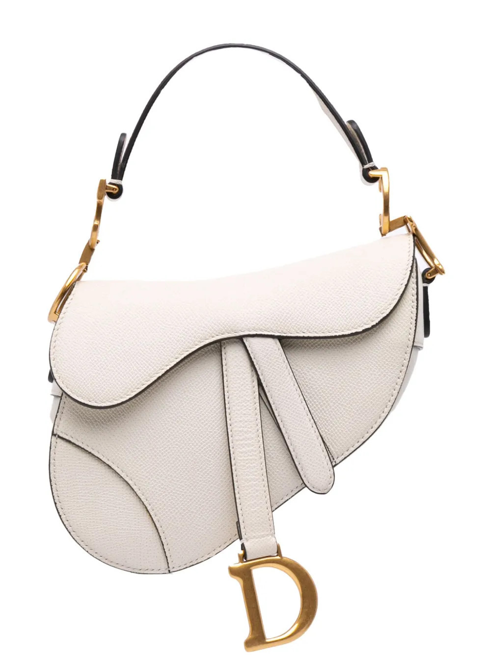 Christian Dior Pre-Owned 2022 Mini Grained Calfskin Saddle Bag satchel - White | Farfetch Global