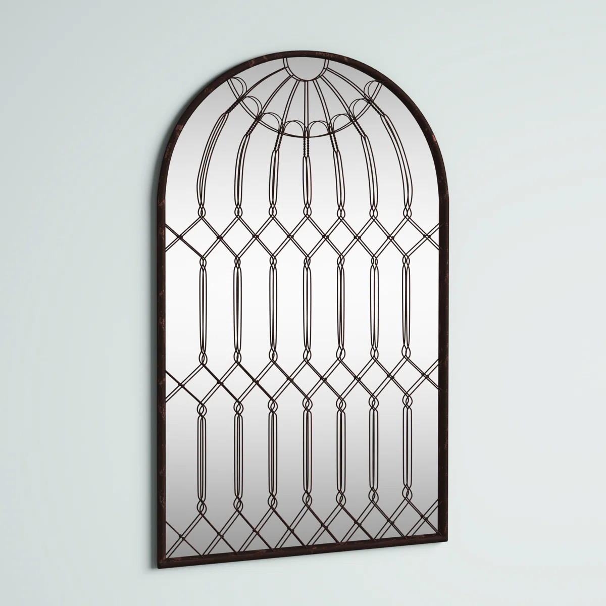 Boxborough Arched Cage Metal Framed Wall Mirror | Wayfair North America