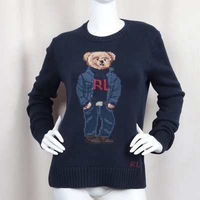 Polo Ralph Lauren Women's Cotton Polo Bear Sweater Navy | eBay US