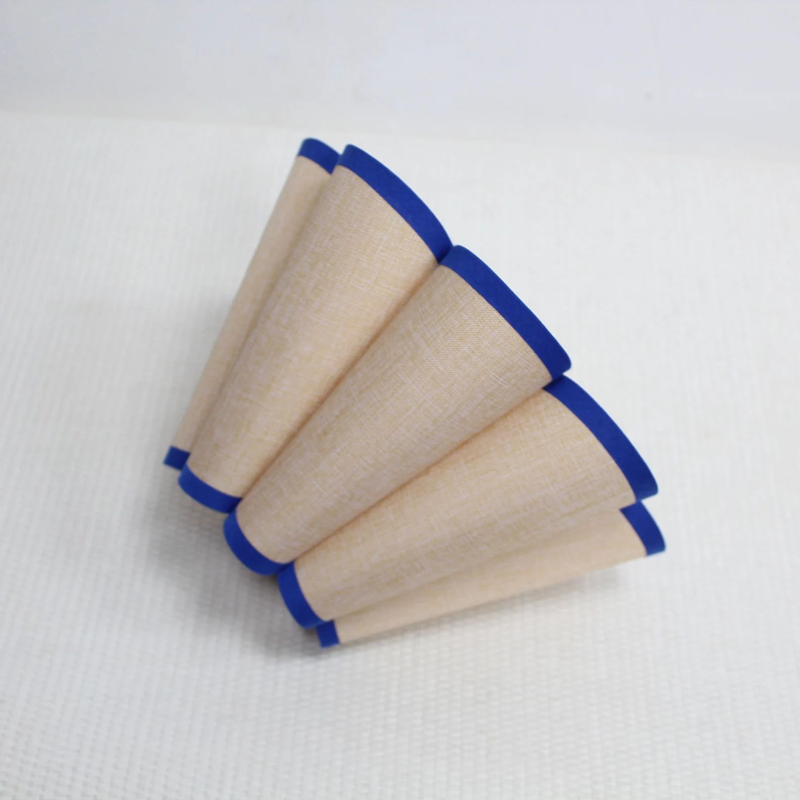 Duzy handmade khaki fabric with navy blue  trim and acrylic pleated lampshade-56#, custom made，... | Etsy (US)