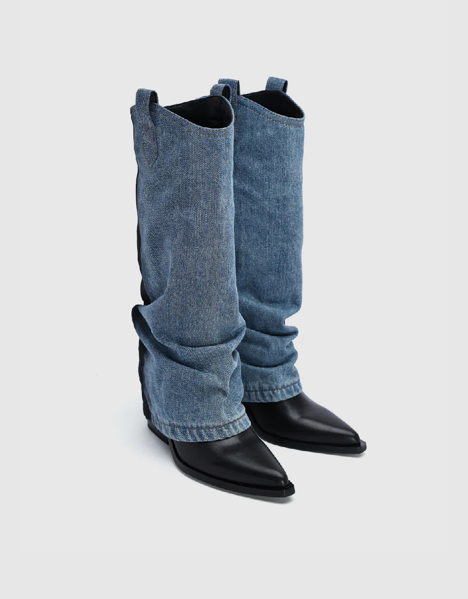 Vegan Leather Pointed Toe Boots | Urban Revivo