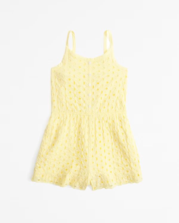 embroidered cutwork romper | Abercrombie & Fitch (US)