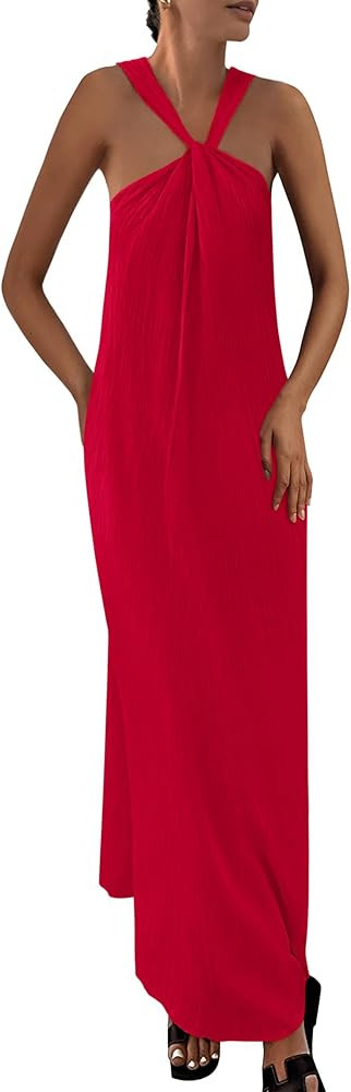 PRETTYGARDEN Womens 2026 Casual Long Summer Dresses Sleeveless Strappy Loose Flowy Beach Vacation... | Amazon (US)