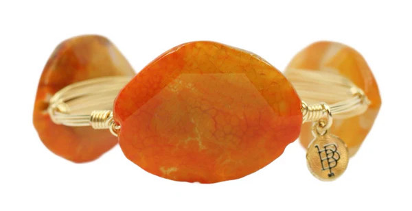 The Orange Agate Bangle Bracelet | Bourbon and Boweties